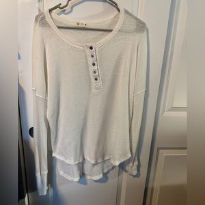 BILLABONG women’s waffle net Henley long sleeve size small